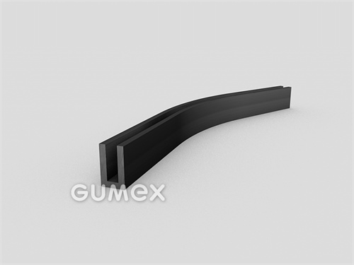 "U" Gummiprofil, 17x10/5mm, 60°ShA, EPDM, -40°C/+100°C, schwarz, 